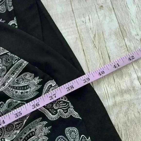 41 Hawthorn Luzia Womens Long Sleeve Black White Pattern Midi Dress Size Large - Picture 8 of 9